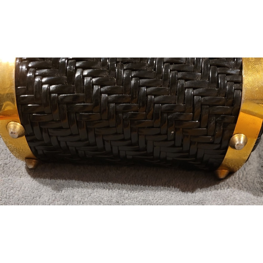 1950-1960s Marcus Brothers Vintage Basket Weave Handbag w/ Gold Metal Lid *Rare* - Picture 3 of 12